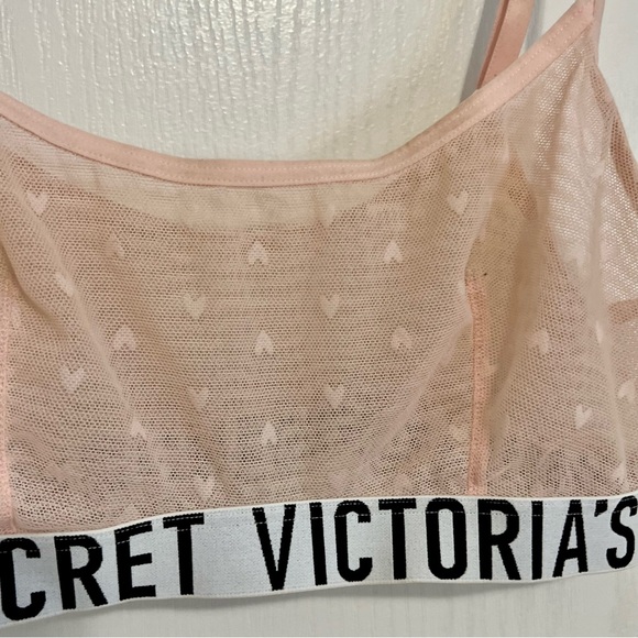 Victoria Secret Mesh Heart Light Pink Bralette - Picture 3 of 3